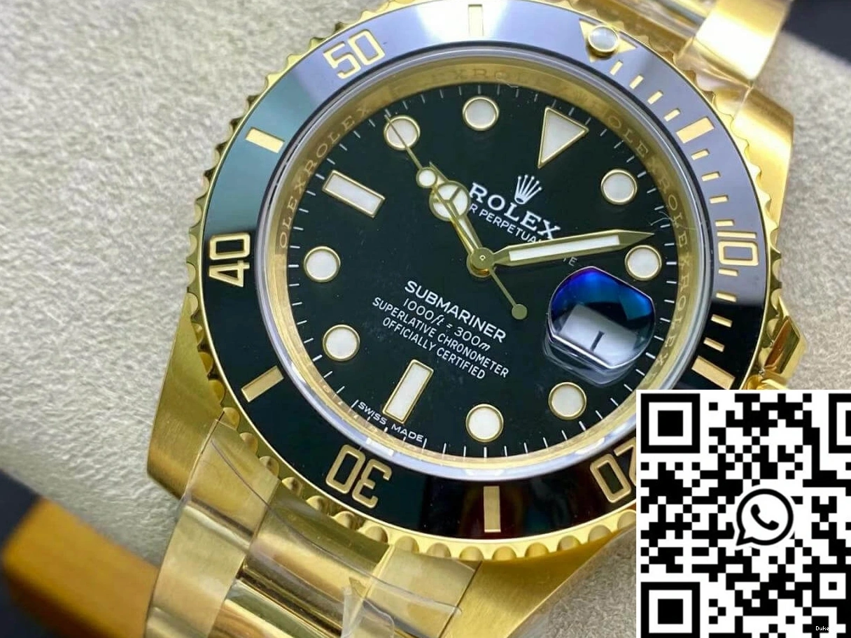 VS Yellow Rolex Factory Black Submariner Gold 116618LN-97208 Dial 0418